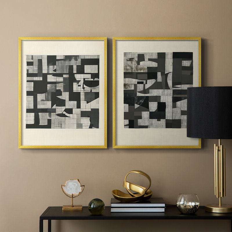 ABSTRACT Series DCCCXC-Premium Framed Print -Ready to Hang - No Nails Required - No Nails Required, Doré, H 15 po x l 24 po