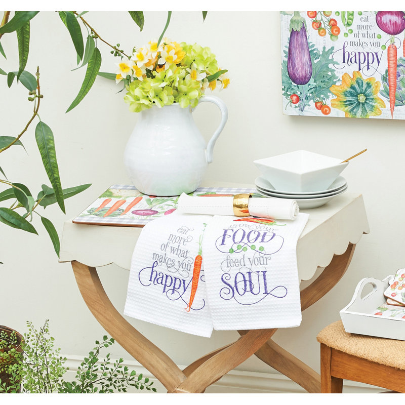 Ensemble de 2 serviettes de cuisine à motif de légumes