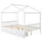 Full Size House Platform Bed with Two Drawers,Headboard and Footboard,Roof Design,White