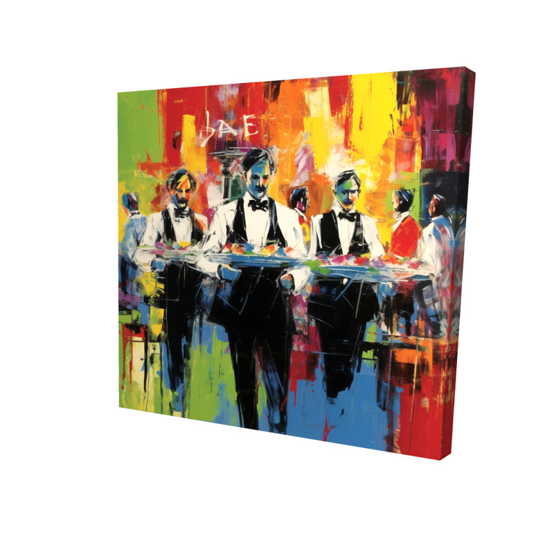 Classic Waiters - Blue Abstract Canvas for Home Decor