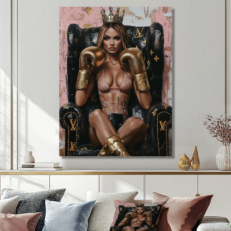 Décoration murale Dukes Up, H 32 po x l 24 po, White Picture Framed