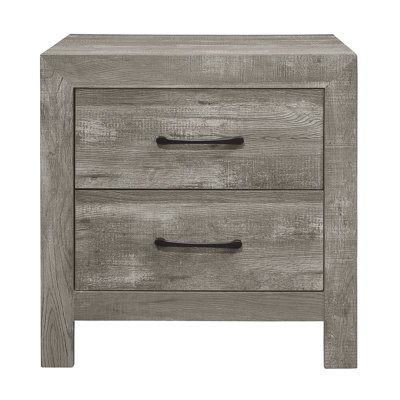 Rustic Style Gray Finish 1Pc Nightstand Of 2X Drawers Transitional Design Bedroom Furniture
