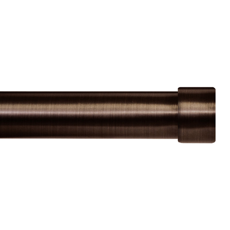 Tringle à rideaux simple réglable en acier Darrek, Bronze plaqué brossé à l'huile
