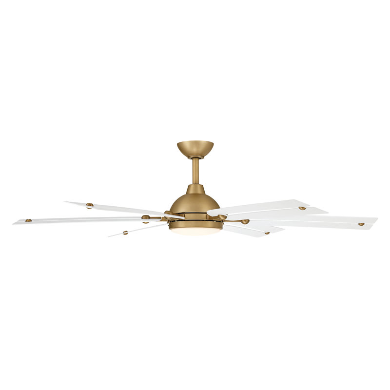 Ventilateur de plafond intelligent DEL 5 po Allegata, Laiton, Blanc albâtre