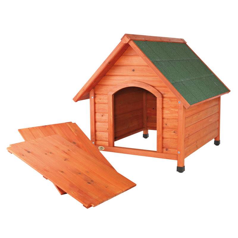 X-Large Brown Wooden Outdoor Cottage Dog House with Raised Floor