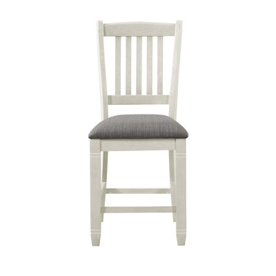 Ensemble de chaises en bois à hauteur de comptoir en tissu texturé 2 pièces
