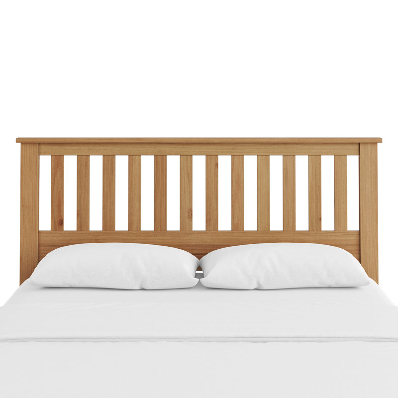 Tête de lit grand style Mission pour panneau, lattes verticales ouvertes, bois massif et bois d'ingénierie, séché au four pour éviter le gauchissement, s'adapte à la plupart des cadres de lit en métal, ton brun, conception décontractée, assemblage avec quincaillerie