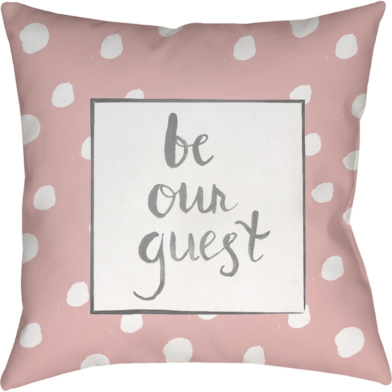  Indoor/OutdoorThrow Pillow, Pink, 20" H x 20" W x 4" D