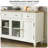 Modern Simple Four-door White Solid Wood Sideboard