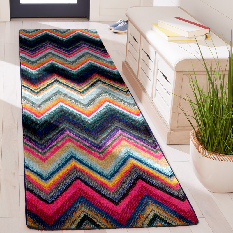 Tapis à chevrons Aljoharah Performance, Tapis de couloir 2 pi 2 po x 12 pi