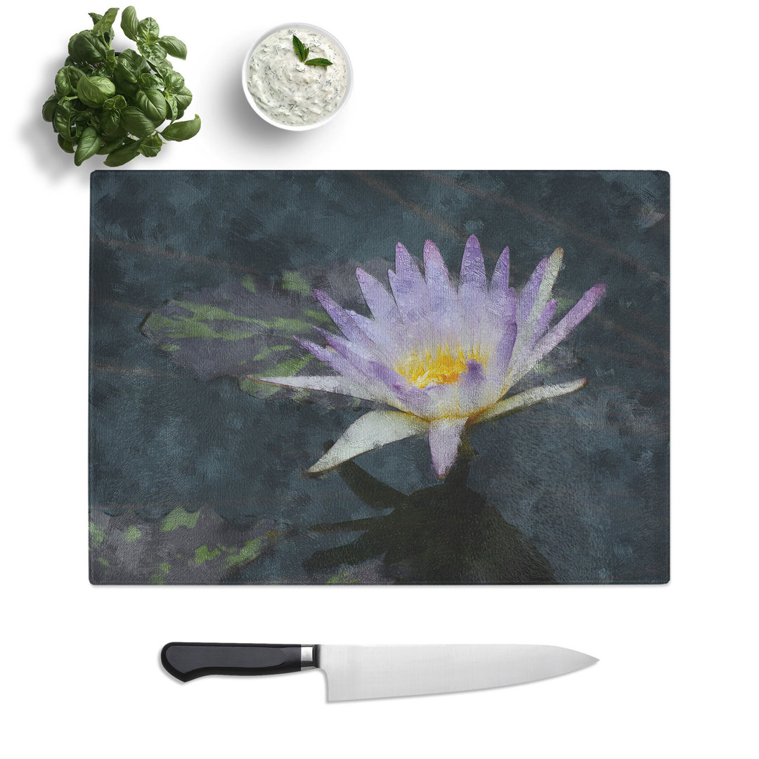 Pretty Water Lily Painting Chopping Board
