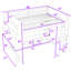 Lit mezzanine en bois avec bureau et tablettes multi-rangements avec DEL-1426436158