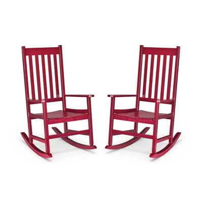 Solid Wood Patio Rocking Chairs (Set Of 2)