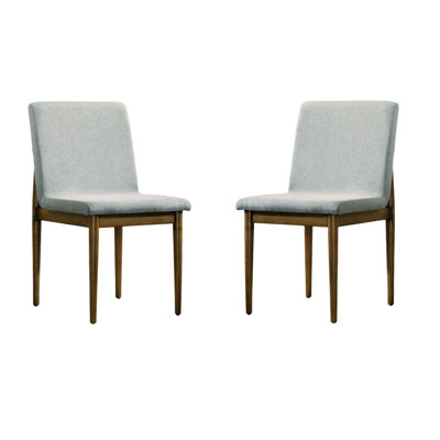 Natural Tone Frame Light Gray Fabric Set Of 2Pc Side Chairs Dining Room Furniture Chair Upholstered Seat -  Corrigan StudioÂ®, 3661551F8B6848D399FE54B2F7E02488