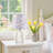 13.5" Ceramic Small Table Lamp Set, Cute Floral Kitchen Counter Lamp