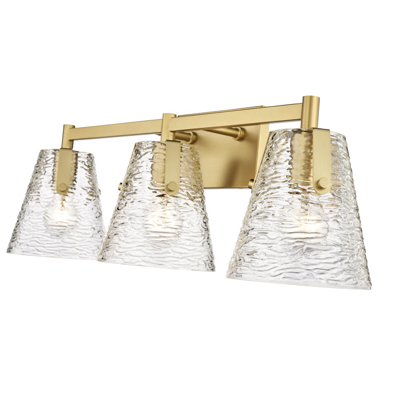 Éclairage pour meuble-lavabo 3 lumières Basiliso, Or moderne