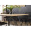 Brito Oak Solid Wood Top Metal Base Dining Table