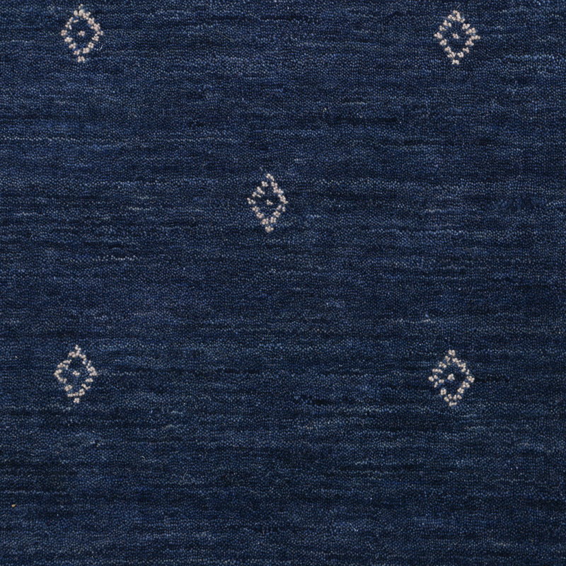Simi Hand Knotted Cotton/Wool Southwestern Area Rug, Rectangle 8' x 10', Dark Navy