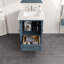 Glebs 24 po Meuble-lavabo simple en frêne bleu avec comptoir en quartz de Carrare et lavabo encastré en porcelaine
