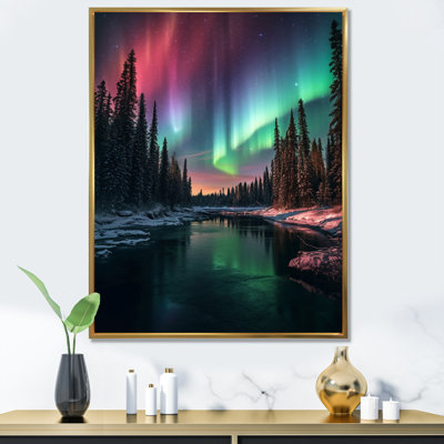 Yukon Northern Lights Beauty IV Framed On Canvas Print