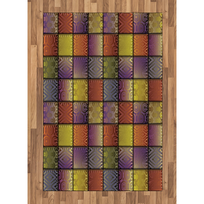 Colorful High Density Long Fiber Poly Threads Decorative Area Rug Carpet, Rectangle 4' x 5'8"