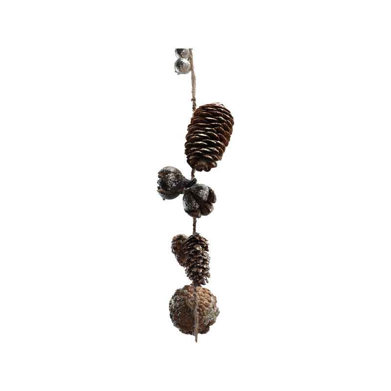 Pinecone Garland with Seed Pods and Glitter