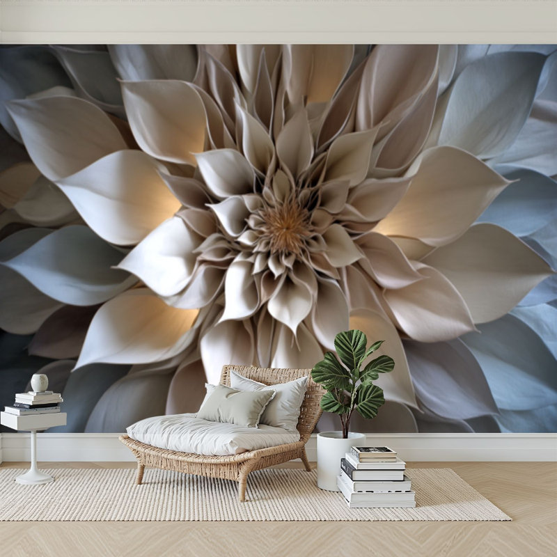 Papier peint adhésif auto-adhésif moderne pour la chambre à coucher Peel and Stick L 100 po x l 144 po - avec impression florale translucide