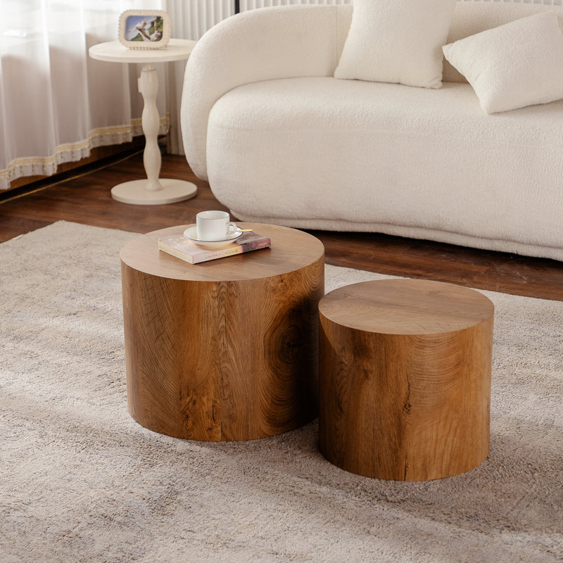 Ensemble de tables basses polyvalentes pour différentes pièces, rehaussant l'espace et le style, Brun / bois