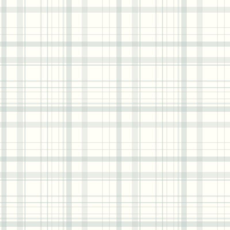Burgess Charcoal Plaid Wallpaper, Light Blue