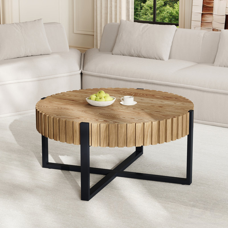 Table basse ronde, table basse cylindrique Handcraft