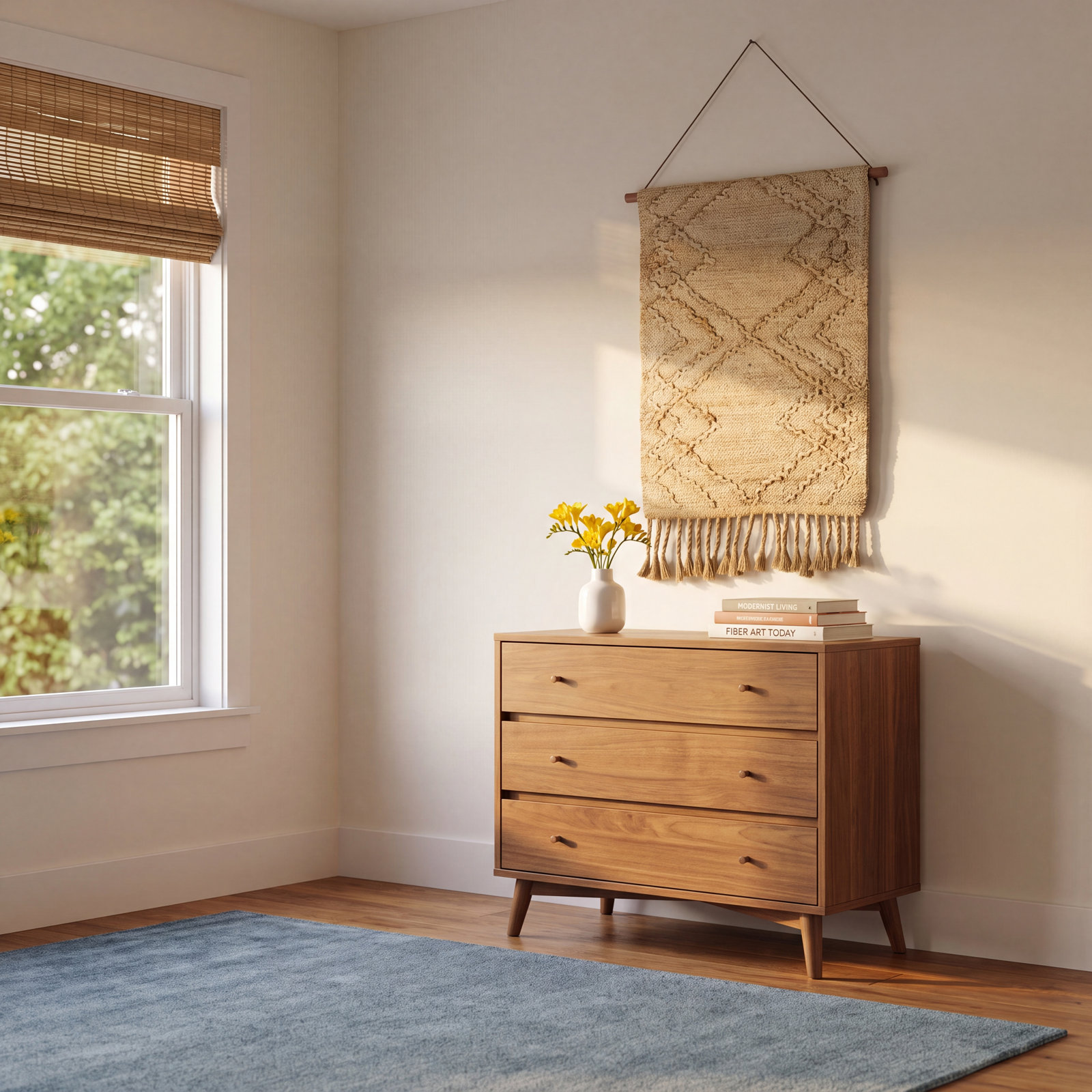 Hand-Woven Solid Wood Wall Hanging