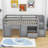 Jarmila Twin Size Wood Loft Bed with Drawer and Staircase-2134552097