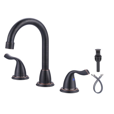 2-handle Bathroom Faucet with Drain Assembly