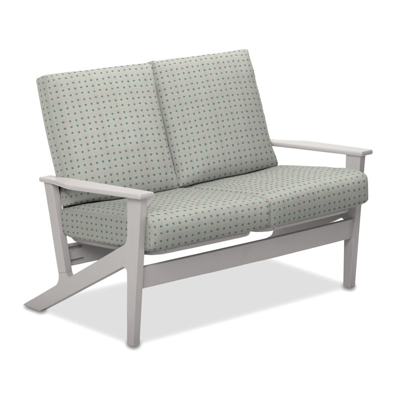 Chrisa 51.5'' Wide Loveseat with Cushions, Kuno Mineral, Textured Snow