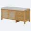 Banc de rangement avec 2 tiroirs et 2 portes en rotin pour l'entrée, la chambre à coucher et le salon-25326133