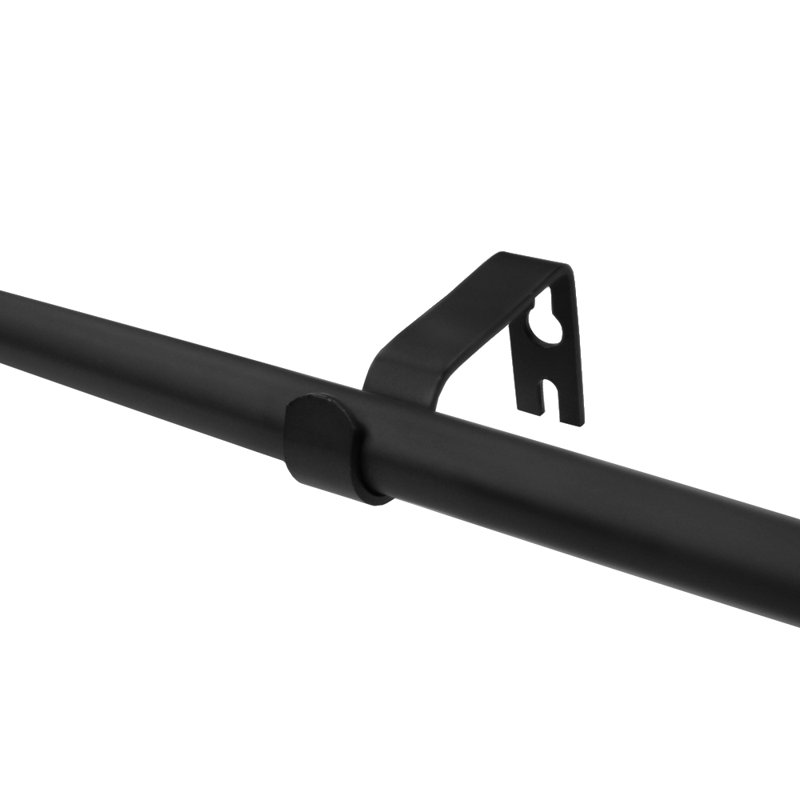 Tringle à rideaux simple réglable, 48 po à 84 po, Noir mat