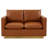 Berengarius Leather Loveseat with Gold Stainless Steel Base-224092894