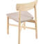 7 - Piece Wood Dining With White Washed Finish, Mid Century Aesthetic, Rectangular Table, Solid Back Upholstered Chairs, Seats 6 , Tan Fabric Covered