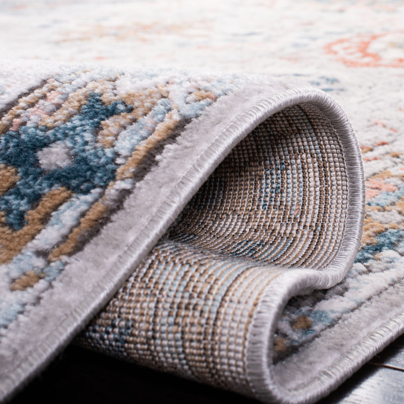 Hand-Knotted Transitional Gray & Green Synthetic Area Rug - 30"x5"