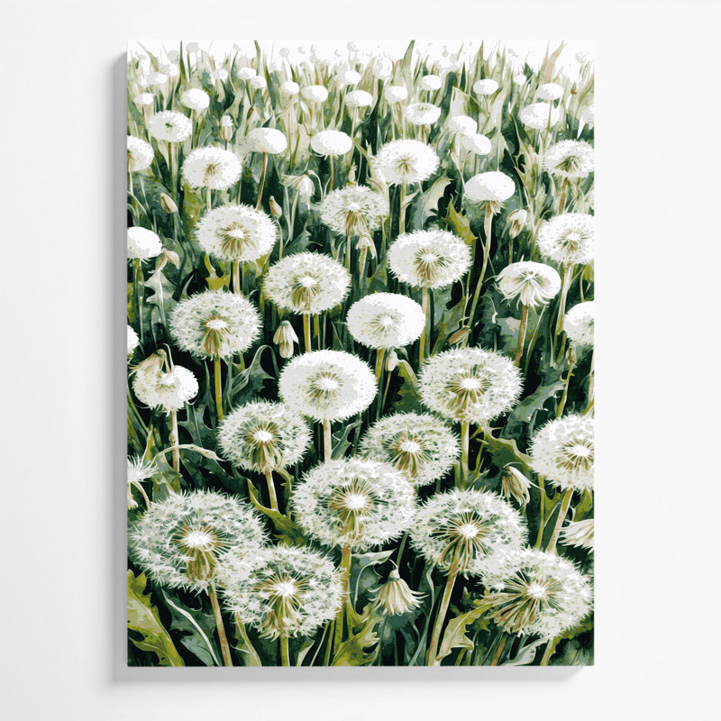"Watercolor Botanical 98", art mural sur toile grise, H 11 po x l 14 po