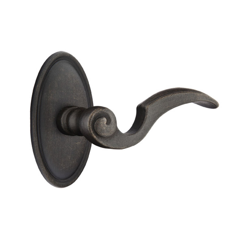 Faux levier de porte double avec rosette Napoli, Droite, Bronze moyen