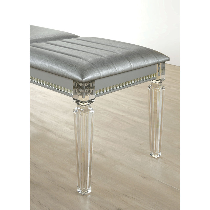 Banc contemporain l 53,6 po, argent