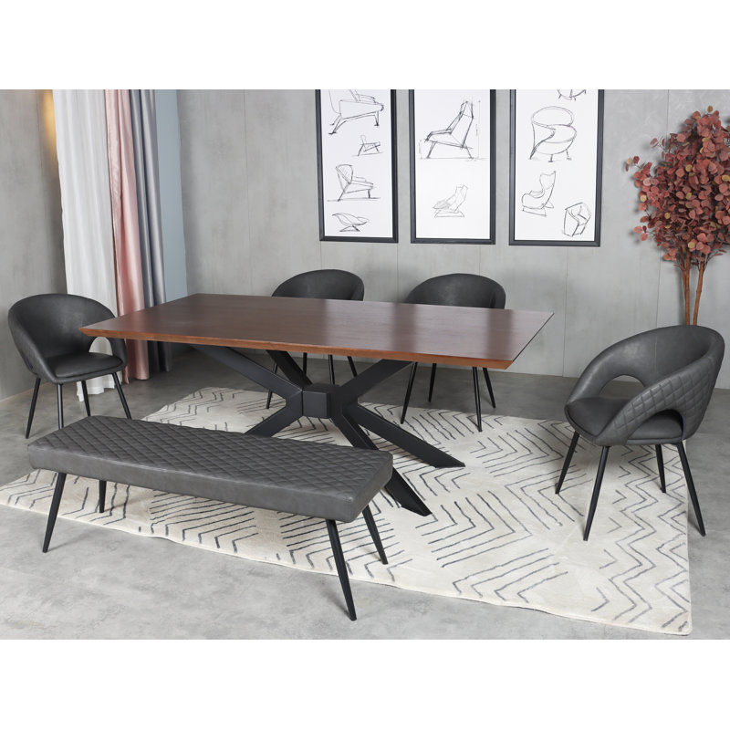 Chaise de salle à manger Lavita, Gris foncé