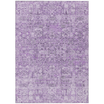 Everlee Flatweave Washable Ikat Indoor / Outdoor Rug