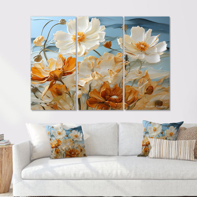 Radiant Sunshine Marigold Flowers - Flower Field Wall Decor Set