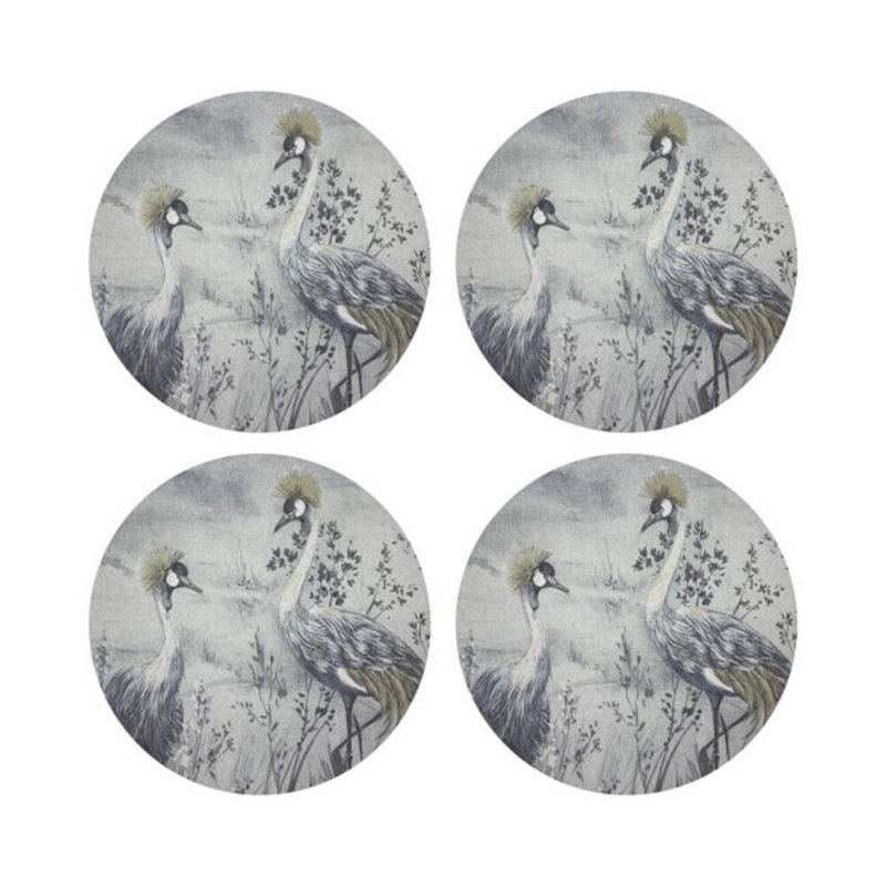 Sous-verres ronds en cuir vegan, Or argenté