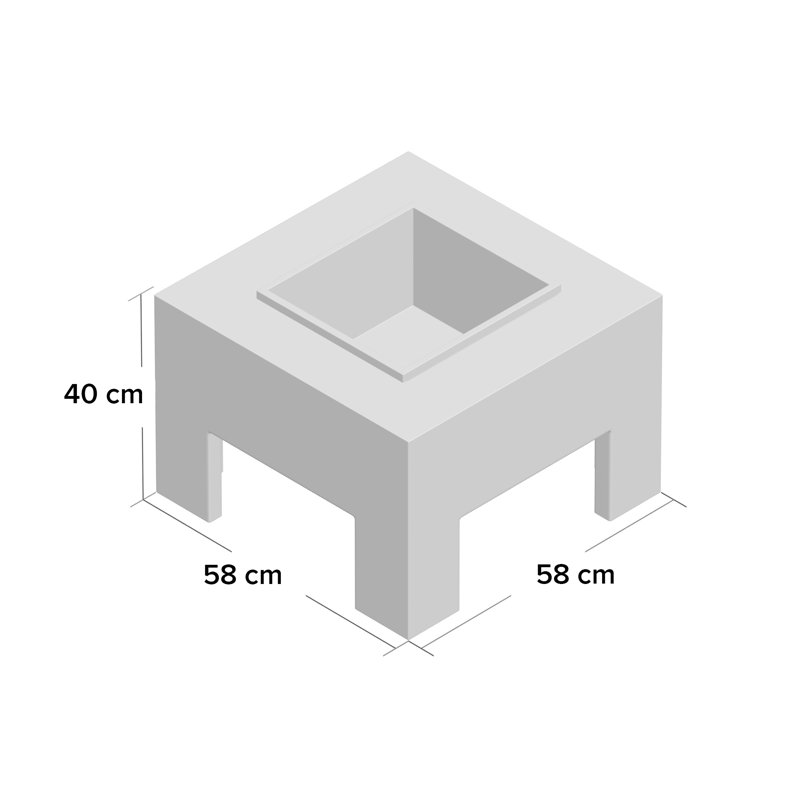 Square Polyresin Wood Burning Fire Pit
