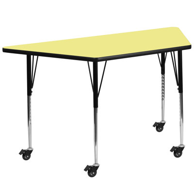 Goddard Mobile Trapezoid HP Laminate Activity Table - Adjustable Legs