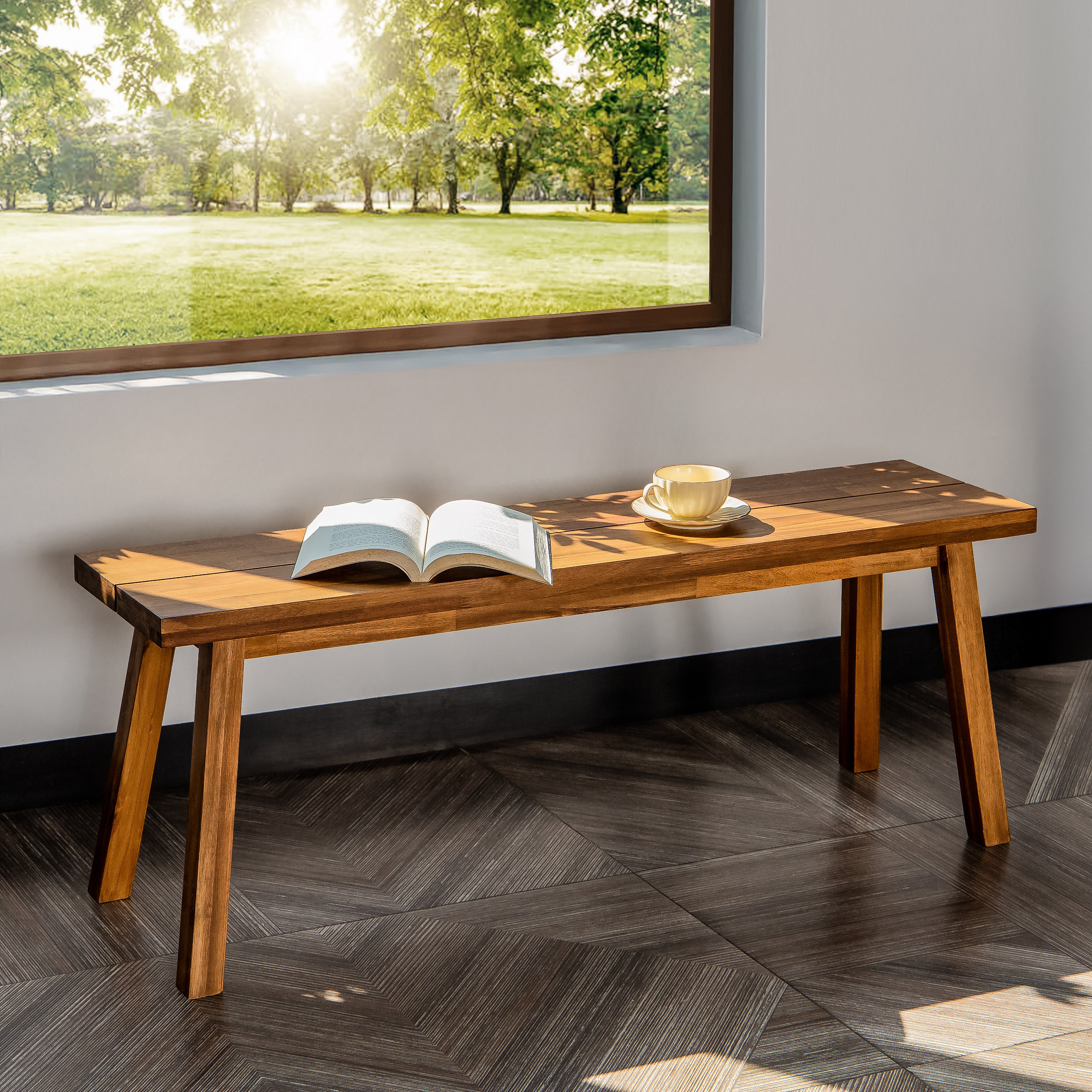 Millwood Pines Solid Wood Outdoor Bench & Reviews | Wayfair