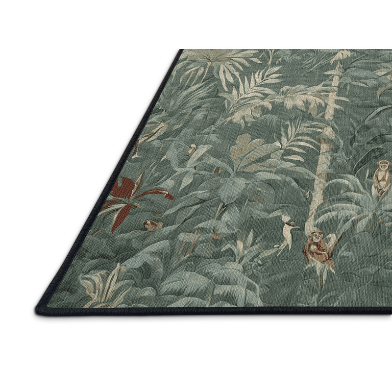 Tapis gris lavable à la machine, Rectangle 5 pi x 7 pi